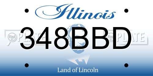348BBD Illinois License Plate