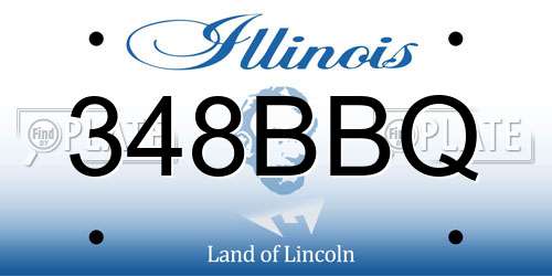 348BBQ Illinois License Plate