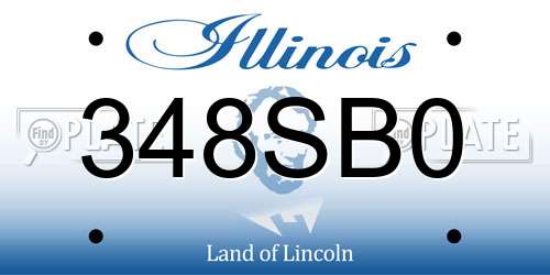 348SB0 Illinois License Plate