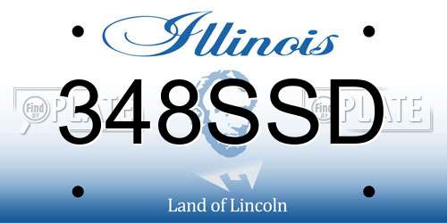 348SSD Illinois License Plate