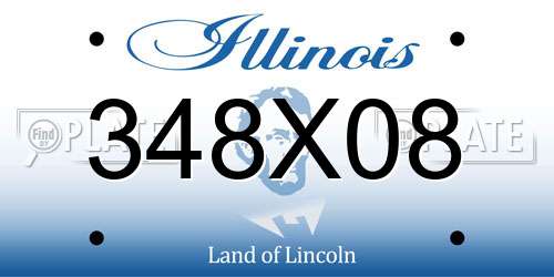 348X08 Illinois License Plate