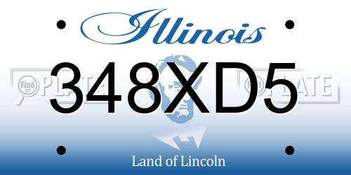 348XD5 Illinois License Plate