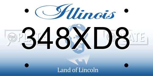 348XD8 Illinois License Plate