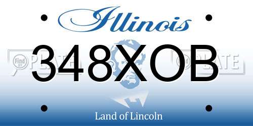 348XOB Illinois License Plate