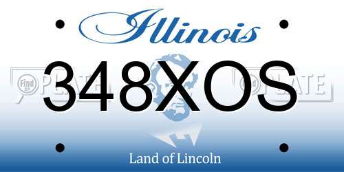 348XOS Illinois License Plate