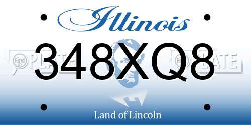 348XQ8 Illinois License Plate