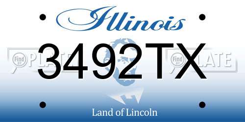 3492TX Illinois License Plate