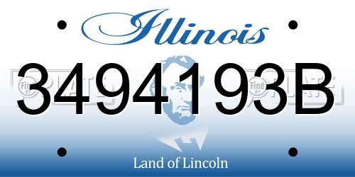 3494193B Illinois License Plate