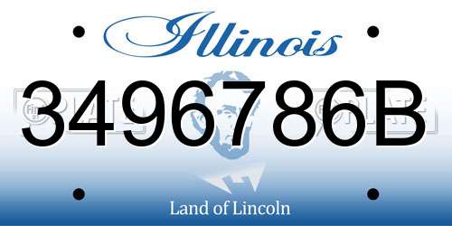 3496786B Illinois License Plate
