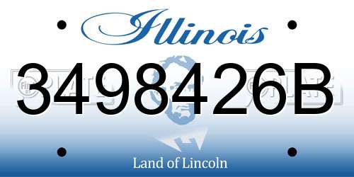 3498426B Illinois License Plate