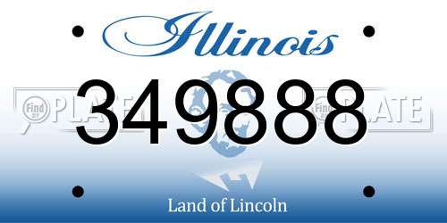 349888 Illinois License Plate