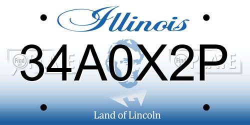 34A0X2P Illinois License Plate