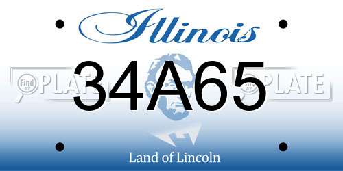 34A65 Illinois License Plate