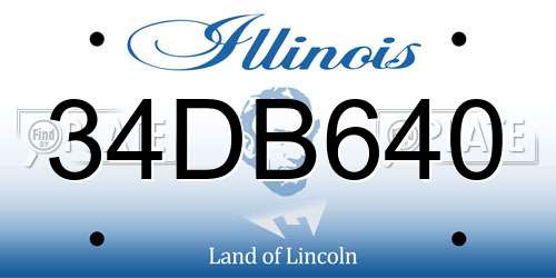 34DB640 Illinois License Plate