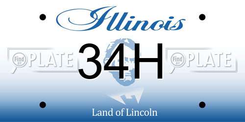 34H Illinois License Plate