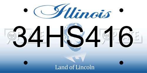 34HS416 Illinois License Plate