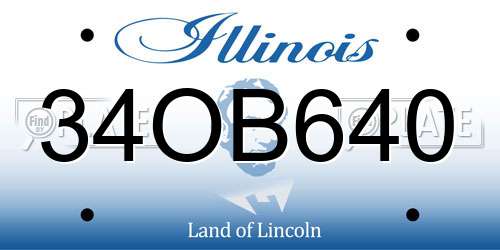 34OB640 Illinois License Plate