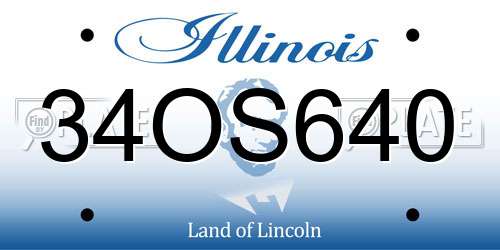 34OS640 Illinois License Plate
