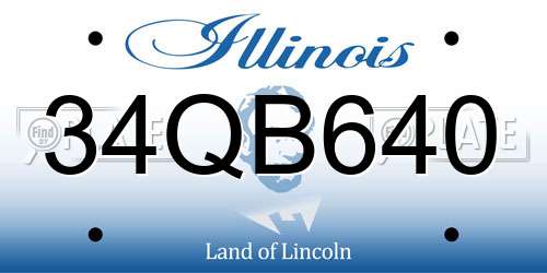 34QB640 Illinois License Plate