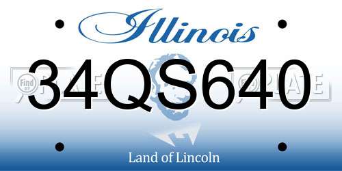34QS640 Illinois License Plate