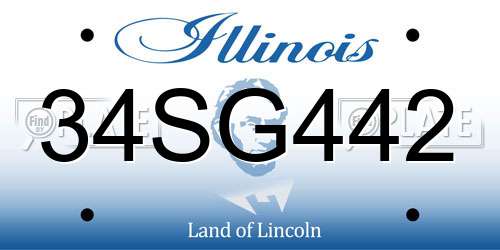 34SG442 Illinois License Plate