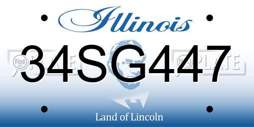 34SG447 Illinois License Plate