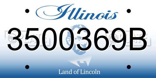 3500369B Illinois License Plate