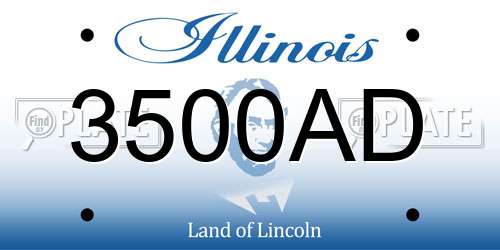 3500AD Illinois License Plate