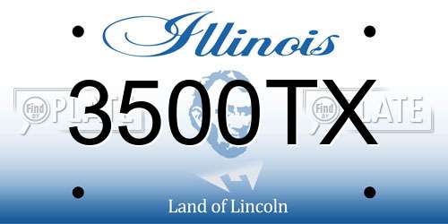 3500TX Illinois License Plate