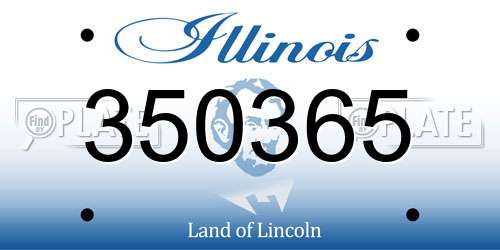 350365 Illinois License Plate