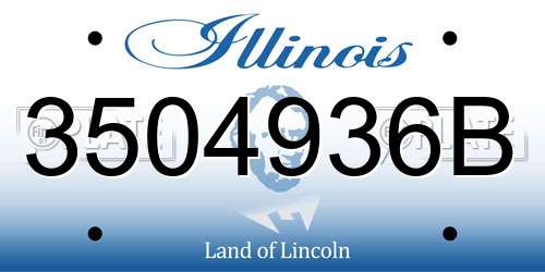 3504936B Illinois License Plate