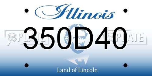 350D40 Illinois License Plate