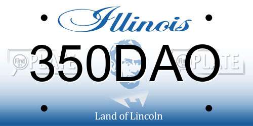 350DAO Illinois License Plate