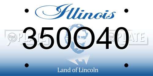 350O40 Illinois License Plate