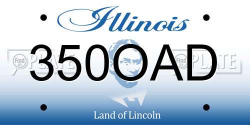 350OAD Illinois License Plate
