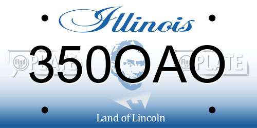 350OAO Illinois License Plate