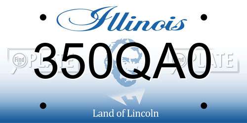 350QA0 Illinois License Plate