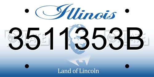 3511353B Illinois License Plate