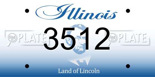 3512 Illinois License Plate