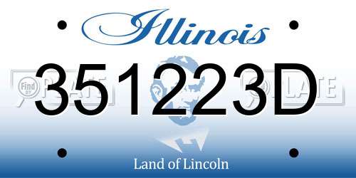 351223D Illinois License Plate