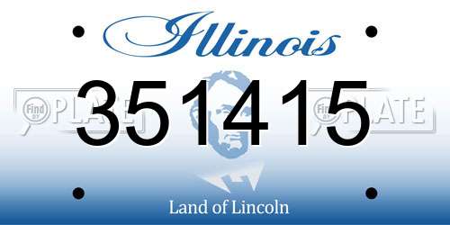 351415 Illinois License Plate