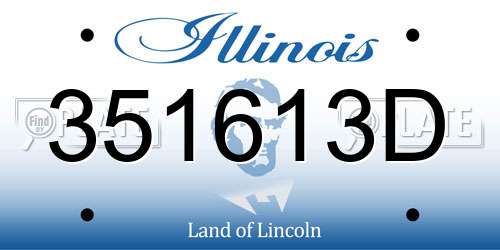 351613D Illinois License Plate