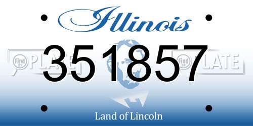 351857 Illinois License Plate