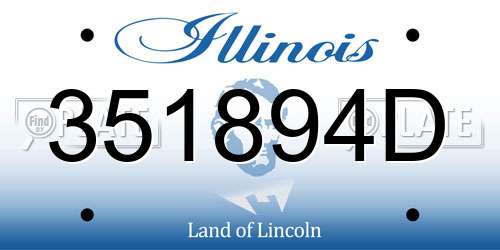351894D Illinois License Plate
