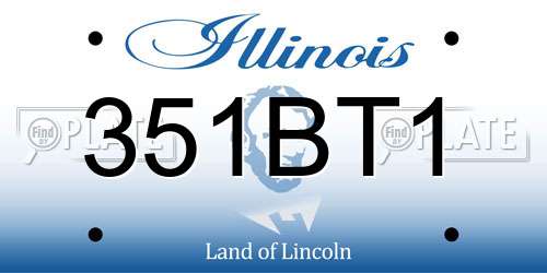 351BT1 Illinois License Plate
