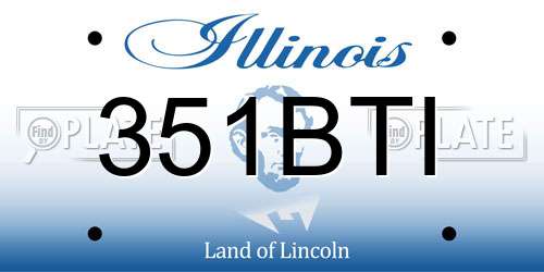 351BTI Illinois License Plate