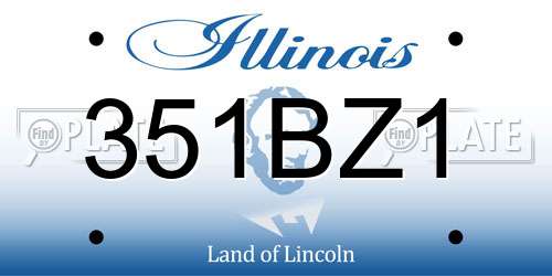 351BZ1 Illinois License Plate