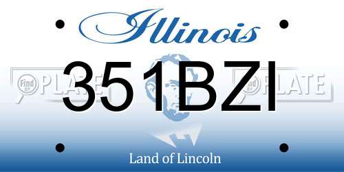 351BZI Illinois License Plate