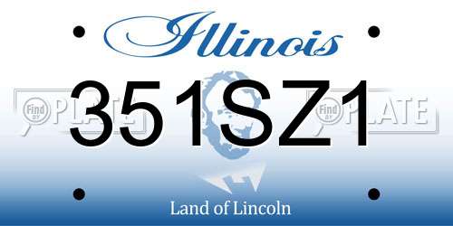 351SZ1 Illinois License Plate