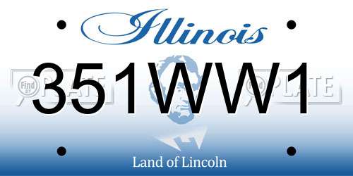 351WW1 Illinois License Plate